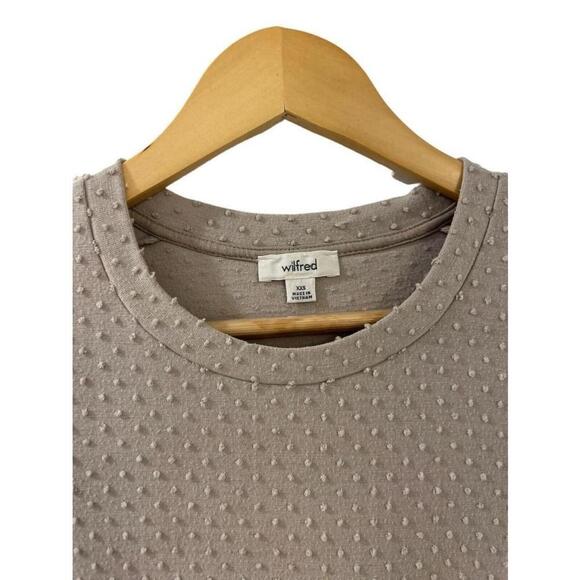 Wilfred Blouse Oatmeal Capucine Dot Short Sleeve Slit Sides Shirt Size XXS - Picture 2 of 10